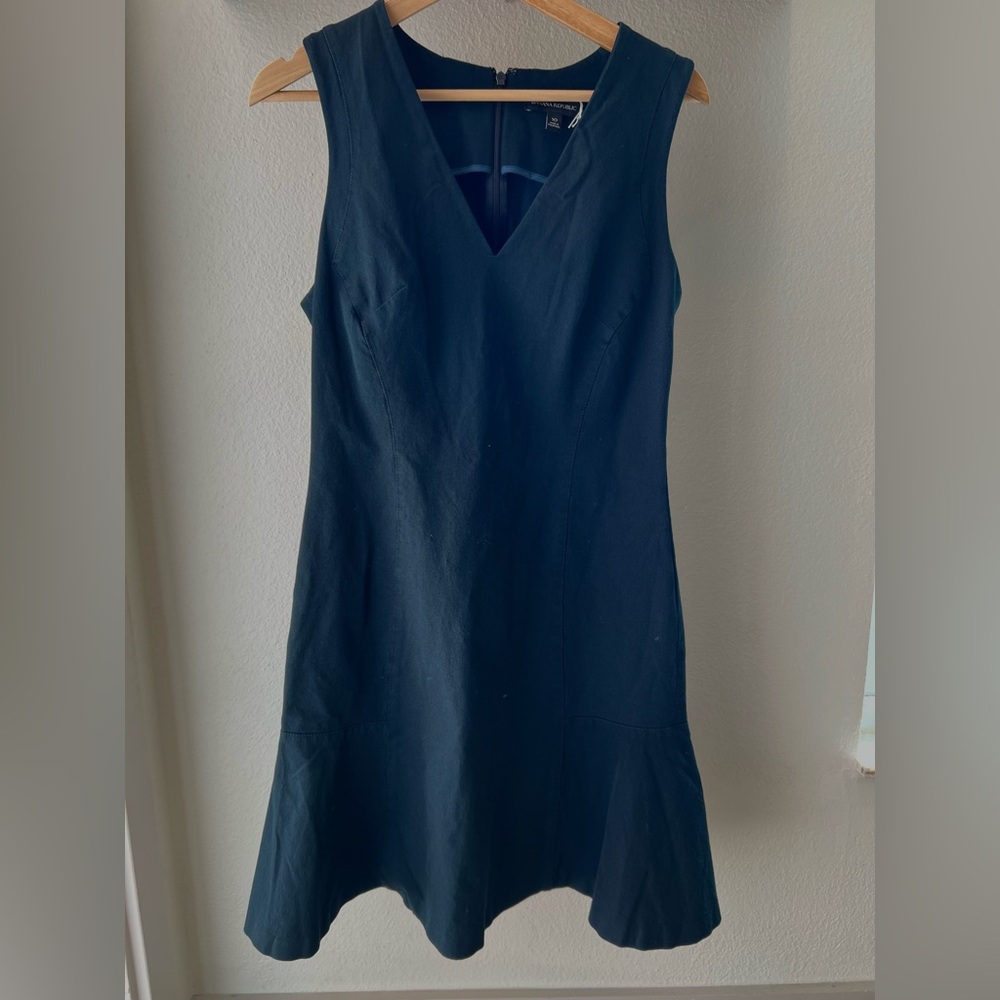 Banana Republic dark teal flare dress